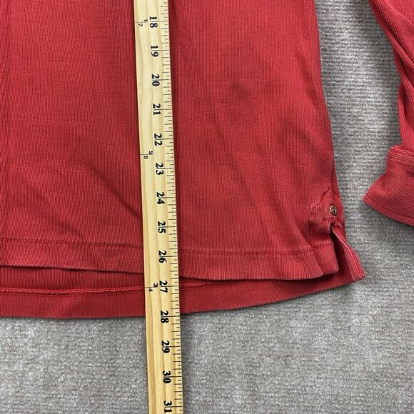 Orvis Mens Long Sleeve 1/4 Button Hardware Button Cuffed Heavy Shirt Red Size L - Picture 9 of 13